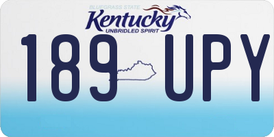 KY license plate 189UPY