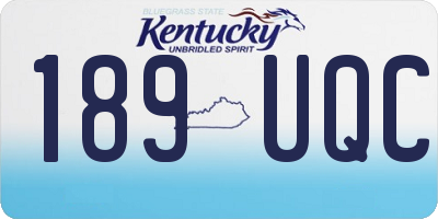 KY license plate 189UQC