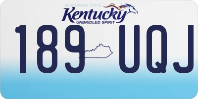 KY license plate 189UQJ