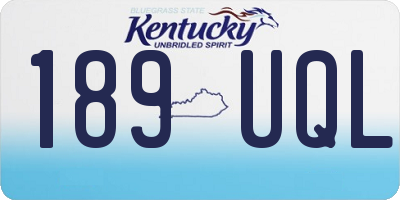 KY license plate 189UQL