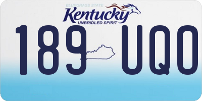 KY license plate 189UQO