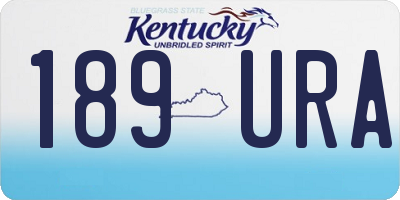 KY license plate 189URA