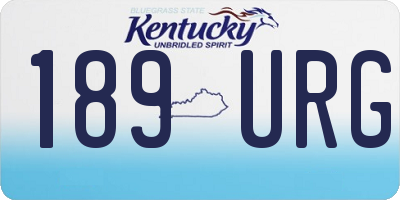 KY license plate 189URG