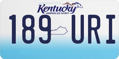 KY license plate 189URI