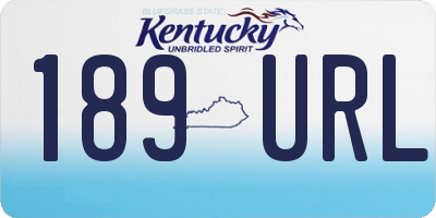 KY license plate 189URL