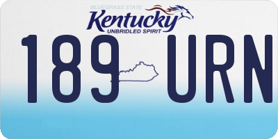 KY license plate 189URN