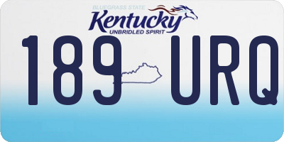 KY license plate 189URQ