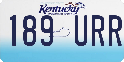 KY license plate 189URR