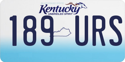 KY license plate 189URS