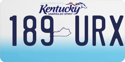 KY license plate 189URX