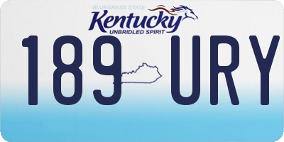 KY license plate 189URY