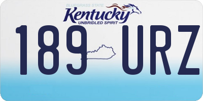KY license plate 189URZ