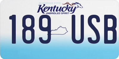 KY license plate 189USB