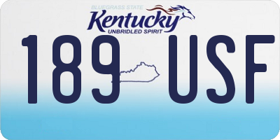 KY license plate 189USF