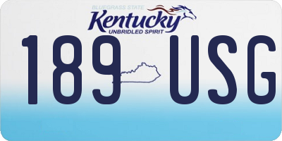KY license plate 189USG
