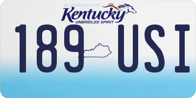 KY license plate 189USI