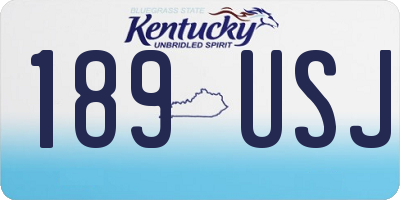 KY license plate 189USJ