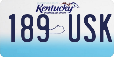 KY license plate 189USK