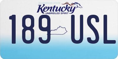 KY license plate 189USL