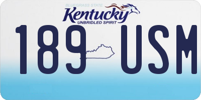 KY license plate 189USM