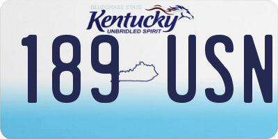 KY license plate 189USN