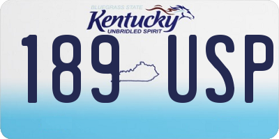 KY license plate 189USP