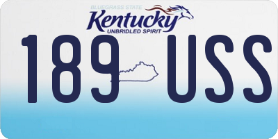 KY license plate 189USS