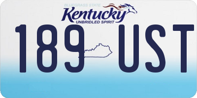 KY license plate 189UST
