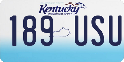 KY license plate 189USU