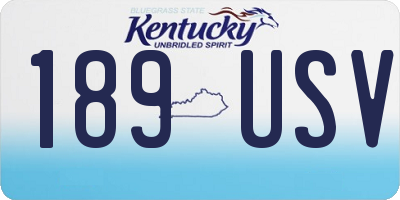 KY license plate 189USV