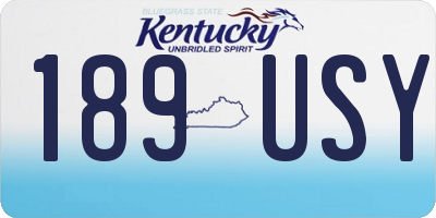 KY license plate 189USY