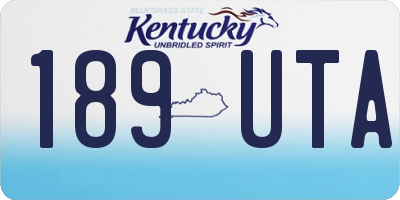 KY license plate 189UTA