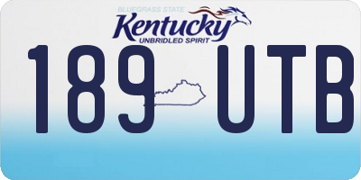 KY license plate 189UTB