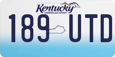 KY license plate 189UTD