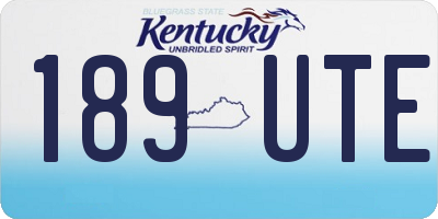 KY license plate 189UTE