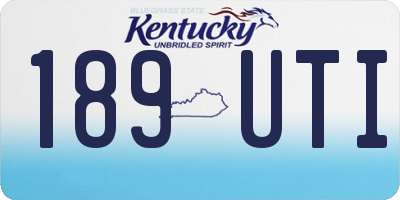 KY license plate 189UTI