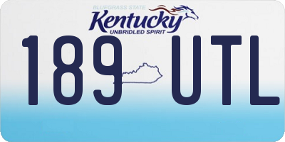 KY license plate 189UTL