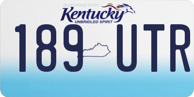 KY license plate 189UTR