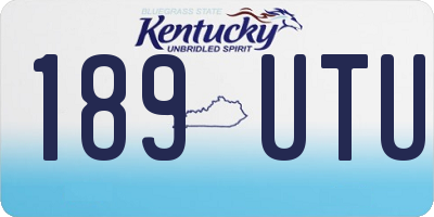 KY license plate 189UTU