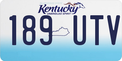 KY license plate 189UTV