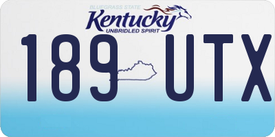 KY license plate 189UTX
