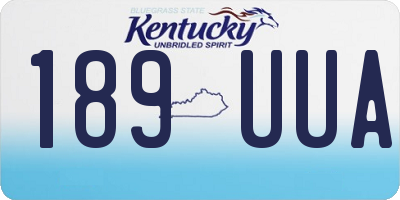 KY license plate 189UUA