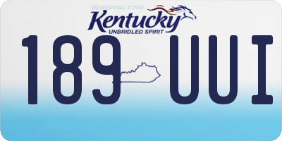 KY license plate 189UUI