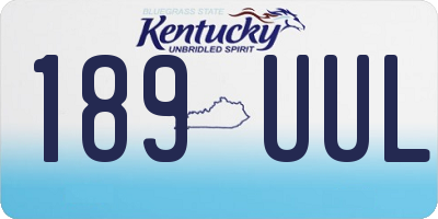KY license plate 189UUL