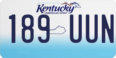 KY license plate 189UUN