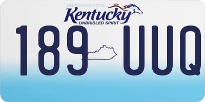 KY license plate 189UUQ