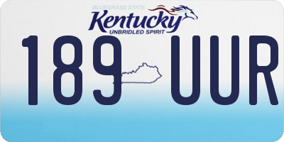 KY license plate 189UUR