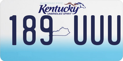 KY license plate 189UUU