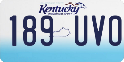 KY license plate 189UVO