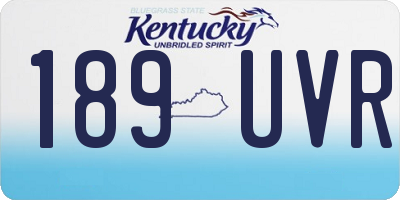 KY license plate 189UVR